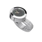 Reloj de cuarzo con manillar para motocicleta, 2 uds., 22-25mm, con cerradura, Quartz Watch (Silver)
