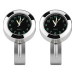 Reloj de cuarzo con manillar para motocicleta, 2 uds., 22-25mm, con cerradura, Quartz Watch (Silver) - Imagen 2