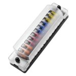FB1904 Caja de fusibles de 1 entrada y 1 salida, 12 vías, positivo/negativo, con 24 fusibles para automóviles, camiones y barcos. - Imagen 2