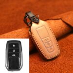 Para Toyota Car Funda protectora para llave de cuero de vaca, versión de tres llaves, For Toyota