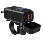 Adaptador de toma de corriente de cargador USB de doble puerto súper rápido Universal para coche con voltímetro Digital LED