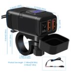 Adaptador de toma de corriente de cargador USB de doble puerto súper rápido Universal para coche con voltímetro Digital LED - Imagen 4