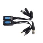 2 piezas Anpwoo 500PVA empalmables 3 en 1 alimentación + vídeo + audio Balun HD-CVI / AHD / TVI transceptor trenzado pasivo - Imagen 3