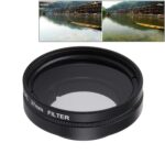 JUNESTAR para Xiaomi Xiaoyi Yi II 4K Cámara de acción deportiva Filtro CPL profesional de 37 mm + Tapa protectora de lente