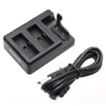 Cargador de Baterías Dual + Cargador de Mando a Distancia con Cable USB para GoPro HERO7 Black /6 /5 (AHDBT-501), Pilas no incluidas, Battery+Remote Control Charger - Imagen 2