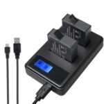 Cargador de baterías dual de pantalla LCD AHDBT-501 para GOPRO HERO5 con capacidad de carga de pantalla