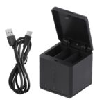 RUIGPRO Caja de cargador de carcasa de baterías triples USB con cable y luz indicadora para GoPro HERO9 Black / HERO10 Black - Imagen 2