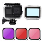 Estuche impermeable + Carcasa trasera táctil + Filtro de lente púrpura rojo rosa para GoPro HERO9 Black - Imagen 2