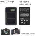 Cargador de batería con pantalla LCD digital de doble canal con puerto USB para batería Sony NP-FZ100, compatible con Sony A9 (ILCE-9) - Imagen 4