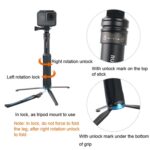 Trípode portátil plegable con soporte para selfies, monopié para GoPro, Insta360, DJI y otras cámaras de acción, longitud: 23,5-81 cm - Imagen 4