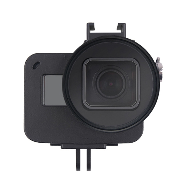 DCA0607B.jpg Carcasa protectora de aleación de aluminio CNC con marco de seguro y lente UV de 52 mm para GoPro HERO7 Black /6 /5, 52mm UV Black, 52mm UV Blue, 52mm UV Red - Imagen 1