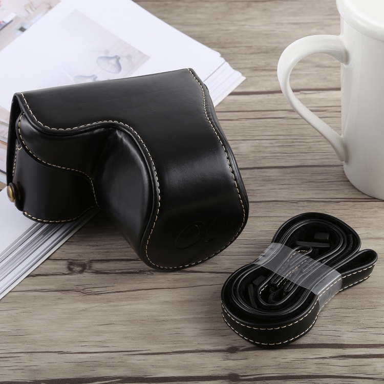 DCA0617B.jpg Funda de cuero PU para cámara de cuerpo completo con correa para Sony A5100, For Sony A5100 - Imagen 1