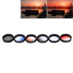 JUNESTAR Filtro de lente profesional 6 en 1 de 34 mm (CPL + UV + Gradual Red + Gradual Orange + Gradual Blue + Gradual Grey) para DJI Phantom 3 y 4