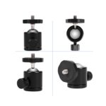Mini cabezal de bola de metal panorámico con rotación de 360 grados para cámaras DSLR y digitales, Black - Imagen 4