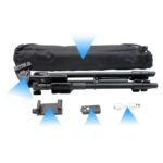 YUNTENG VCT-5208RM Soporte de trípode de aleación de magnesio y aluminio con control remoto Bluetooth, cabezal de trípode y abrazadera para teléfono para cámaras SLR y teléfonos inteligentes, altura: 125 cm - Imagen 3