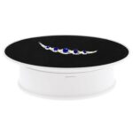 Plato giratorio eléctrico de 20 cm y 360 grados, soporte de exhibición, accesorios para grabación de vídeos y fotografía, plato giratorio, carga de 1,5 kg, alimentado por batería y USB, 20cm/Powered by Battery or USB(W+B)