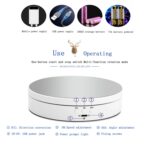 13,8 cm estilo espejo carga USB inteligente giratorio de 360 grados soporte de exhibición accesorios de grabación de vídeo plato giratorio para fotografía, carga 3 kg, 13.8cm Mirror/Powered by USB(W) - Imagen 4