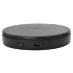 Soporte de mesa giratoria de exhibición eléctrico rotatorio de 22cm, accesorios de grabación de vídeo en vivo, plataforma de exhibición de joyería y zapatos, enchufe de EE. UU., 22cm(Black)