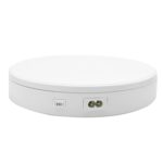 Soporte de mesa giratoria de exhibición eléctrico rotatorio de 22cm, accesorios de grabación de vídeo en vivo, plataforma de exhibición de joyería y zapatos, enchufe de EE. UU., 22cm(White)