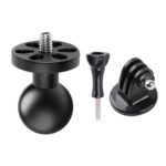 Tornillo de 1/4 de pulgada Soporte de montaje fijo para motocicleta con cabeza esférica de 25 mm con adaptador de trípode y tornillo para GoPro Hero11 Negro / HERO10 Negro /9 Negro /8 Negro /7/6/5/5 Sesión /4 Sesión /4/3+ /3 /2/1, DJI Osmo Action y otr... - Imagen 2