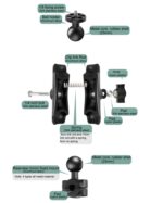 Tornillo de 1/4 de pulgada Soporte de montaje fijo para motocicleta con cabeza esférica de 25 mm con adaptador de trípode y tornillo para GoPro Hero11 Negro / HERO10 Negro /9 Negro /8 Negro /7/6/5/5 Sesión /4 Sesión /4/3+ /3 /2/1, DJI Osmo Action y otr... - Imagen 3