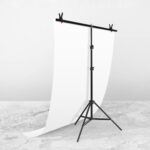 100x200cm T-Shape Photo Studio Fondo de soporte Soporte de fondo Kit de soporte de barra transversal con clips, sin fondo