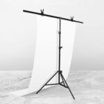 150x200cm T-Shape Photo Studio Fondo de soporte Soporte de fondo Kit de soporte de barra transversal con clips, Sin fondo