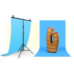 150x200cm T-Shape Photo Studio Fondo de soporte Soporte de fondo Kit de soporte de barra transversal con clips, Sin fondo - Imagen 2