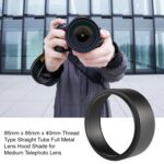 86 mm x 86 mm x 40 mm Tipo de rosca Tubo recto Full Metal Lens Hood Shade para teleobjetivo mediano - Imagen 5