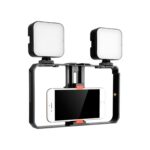 YELANGU PC201 YLG1801A Vlogging Transmisión en vivo LED Selfie Light Smartphone Video Rig Mango Estabilizador Kits de soporte de plástico