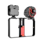 YELANGU PC202 YLG1801B Vlogging Transmisión en vivo LED Selfie Light Smartphone Video Rig Mango Estabilizador Kits de soporte con micrófono y luz de relleno - Imagen 3