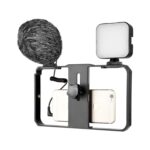 YELANGU PC202 YLG1801B Vlogging Transmisión en vivo LED Selfie Light Smartphone Video Rig Mango Estabilizador Kits de soporte con micrófono y luz de relleno - Imagen 4