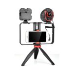 YELANGU PC204 YLG1801D Vlogging Transmisión en vivo LED Selfie Light Smartphone Video Rig Mango Estabilizador Kits de soporte con micrófono y trípode
