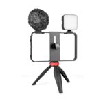 YELANGU PC204 YLG1801D Vlogging Transmisión en vivo LED Selfie Light Smartphone Video Rig Mango Estabilizador Kits de soporte con micrófono y trípode - Imagen 2