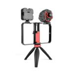 YELANGU PC204 YLG1801D Vlogging Transmisión en vivo LED Selfie Light Smartphone Video Rig Mango Estabilizador Kits de soporte con micrófono y trípode - Imagen 3