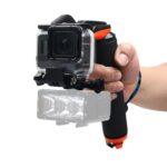 Disparador de obturador + gripo flotante de la mano de buceo de buceo con correa y tornillo anti-perdidas ajustables y tornillo para gopro hero7 / 6 negro / 5 negro