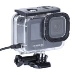 Carcasa protectora a prueba de golpes a prueba de polvo con orificio de carga y hebilla Montaje básico y tornillo para GoPro HERO9 Black