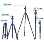 TRIOPO Oubao C-608S Trípode de fibra de carbono portátil ajustable con rótula para cámara SLR - Imagen 4