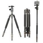 Triopo 554 Trípode de aleación de aluminio portátil ajustable con cabeza de bola D-2A para cámara SLR