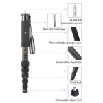 BEXIN P306C Soporte monopié de fibra de carbono para cámara DSLR portátil de viaje al aire libre, P306C - Imagen 3