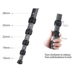 BEXIN P285-C Soporte monopié de fibra de carbono para cámara DSLR portátil de viaje al aire libre, P285-C - Imagen 5