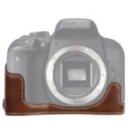 Base de media funda para cámara de cuero PU con rosca de 1/4 de pulgada para Canon EOS 77D / 800D, For Canon EOS 77D