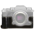 Base de media caja para cámara de cuero PU con rosca de 1/4 de pulgada para FUJIFILM X-T4, For FUJIFILM X-T4