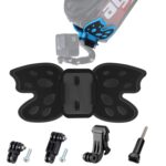 Adaptador de montaje para casco tipo mariposa con brazo pivotante de 3 vías, hebilla con gancho en J y tornillo largo para GoPro Hero11 Black / HERO10 Black /9 Black /8 Black /7/6/5/5 Session /4 Session /4/3+ /3/2 /1, DJI Osmo Action y otras cámaras de...