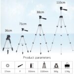 Trípode de transmisión en vivo Patas plegables de 4 secciones Soporte de trípode de aleación de aluminio con cabezal de trípode tridimensional en forma de U para DSLR y cámara digital, altura ajustable: 35-106 cm - Imagen 3