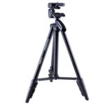 YUNTENG VCT-680RM Soporte de trípode de aleación de aluminio con patas plegables de 4 secciones con cabezal de trípode tridimensional para cámara DSLR y digital, altura ajustable: 46-138 cm, VCT-680RM - Imagen 2