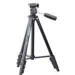 YUNTENG VCT-680RM Soporte de trípode de aleación de aluminio con patas plegables de 4 secciones con cabezal de trípode tridimensional para cámara DSLR y digital, altura ajustable: 46-138 cm, VCT-680RM - Imagen 3