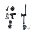 Brazo mágico articulado de fricción ajustable de 11 pulgadas + clips de garras grandes con abrazadera para teléfono, 11 inch Magic Arm + Claws Clips with Phone Clamp