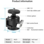 Adaptador de trípode de zapata fría de aleación de aluminio BEXIN HK25 con cabezal esférico, HK25 - Imagen 5