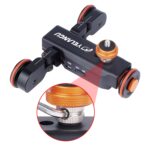 YELANGU L4X Rueda de cámara Dolly II Control deslizante de pista eléctrico Polea de video de 3 ruedas Carro rodante con control remoto para cámaras DSLR / DV domésticas, GoPro, teléfonos inteligentes, carga: 3 kg - Imagen 4
